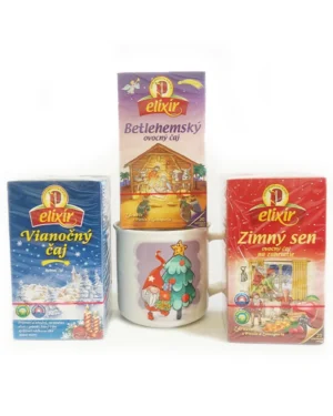 Vianočné trio - 3 čaje elixir s hrnčekom škriatok